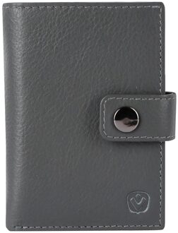 Valenta Card Wallet Leather MagSafe Luxe grey Dames portemonnee Grijs - H 9 x B 6.2 x D 0.8