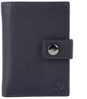 Valenta Card Wallet Leather MagSafe Luxe navy Dames portemonnee Blauw - H 9 x B 6.2 x D 0.8