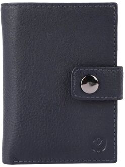 Valenta Card Wallet Leather MagSafe Luxe navy pasjeshouder Blauw - H 9 x B 6.2 x D 0.8 cm