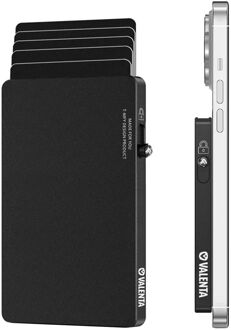 Valenta Cardprotector Aluminium Magsafe black pasjeshouder Zwart - H 10 x B 6.2 x D 1 cm