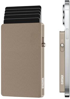 Valenta Cardprotector Aluminium Magsafe natural titanium pasjeshouder Beige - H 10 x B 6.2 x D 1 cm