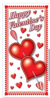 Valentijn deurposter - 76 x 152 cm - kunststof - Valentijnsdag thema