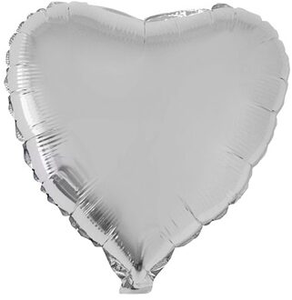 Valentijn hartjes ballon zilver 52 cm