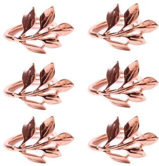 Valentijnsdag 6 Pc Fall Bladeren Servetringen Metalen Party Decor