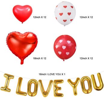 Valentijnsdag Ballonnen Set Hart Folie Latex Ballonnen Ballonnen Voor Valentijnsdag Decoratie, Bruiloft, voorstel