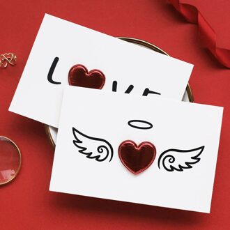 Valentijnsdag Card Effen Rood Hart Wenskaart Met Enveloppen Romantische Brief I Love You Forever Bruiloft