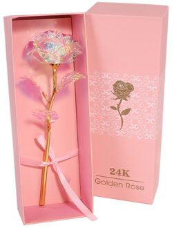 Valentijnsdag Creatief Cadeau 24K Folie Goud Rose Duurt Forever Love Wedding Decor Lover Verlichting Rose have licht nee base
