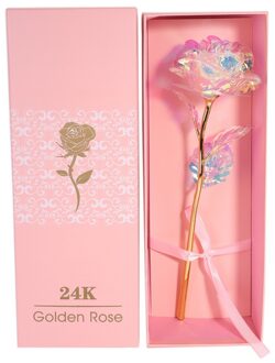Valentijnsdag Creatief Cadeau 24K Folie Goud Rose Duurt Forever Love Wedding Decor Lover Verlichting Rose nee Base nee licht