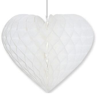Valentijnsdag decoratie hart wit 40 x 44 cm