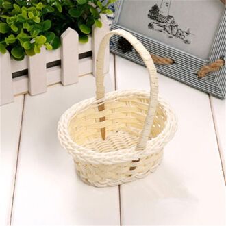 Valentijnsdag Hand-Geweven Opbergmanden Mini Plastic Weven Opbergmanden Stof Bloem Mand Fruit Rotan Cosmetica 10x8x5cm