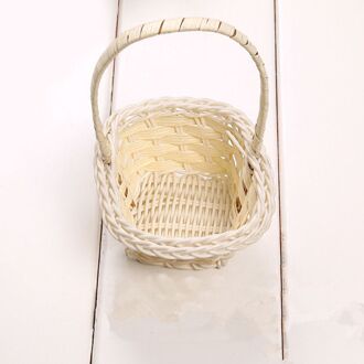 Valentijnsdag Hand-Geweven Opbergmanden Mini Plastic Weven Opbergmanden Stof Bloem Mand Fruit Rotan Cosmetica 9x5cm