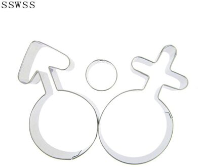 Valentijnsdag, Mannelijke Borden, Vrouwelijke Borden En 2 CM Cirkel Cookie Cutters Bakken Mallen, Cake Decorating Fondant Gereedschap