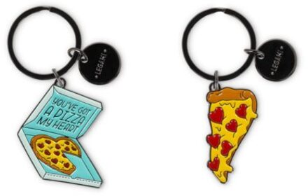 valentijnsdag sleuterhanger set van 2 - pizza