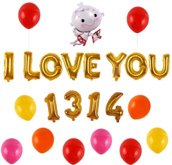 Valentijnsdag Voorstel Bekentenis LIEFDE U Ballon Combinatie Huwelijk Huis Decoratie Cupido Wedding Decoratieve Cirkel Ballo LOVE You Combination blauw ster