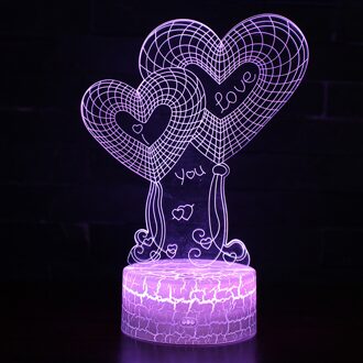 Valentijnsdag Vriendin 3D Night Led Kleurrijke Gradient Afstandsbediening Nachtlampje Usb Acryl Lights Party Favor