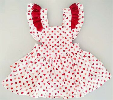 Valentine Day Love Heart Dress Toddler Kid Baby Girl Clothes Ruffle Love Dress Children Girl Summer Party Sundress 12m