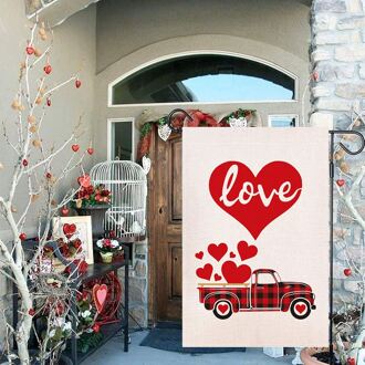 Valentines Tuin Lijn Vlag 12.5X18 Dubbelzijdig Decoratieve Gelukkig Valentijnsdag Liefde Hart Yard House Vlag For A Valentijnsdag