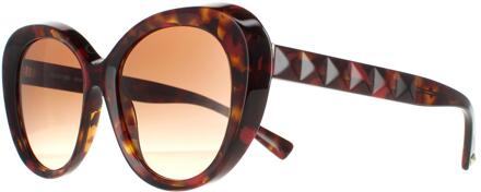 Valentino Butterfly Dames Red Havana Bruin Gradiënt VA4113 Zonnebril - maat