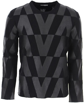 Valentino Comfortabele Zwarte Wollen Sweatshirt Valentino , Black , Heren - L,M,S