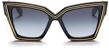 Valentino Geometrische Cat-Eye Zonnebril - Zwart/Goud Valentino , Black , Dames - ONE Size