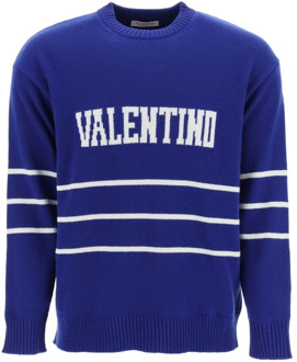 Valentino Gezellig Gebreide Trui Pullover Valentino , Blue , Heren - M