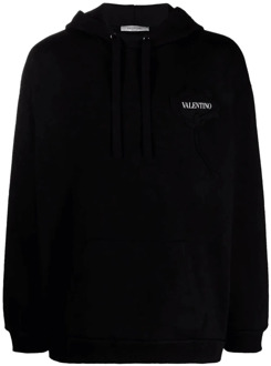 Valentino Katoenen Logo Sweatshirt Valentino , Black , Heren
