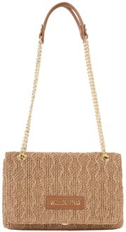 Valentino Ocarina Summer Flap Bag cuoio schoudertas dames Cognac - H 16 x B 26 x D 11 cm