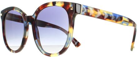 Valentino Ronde Dames Havana Multicolour Blau Gradient VA4083 Zonnebril Bruin - One Size