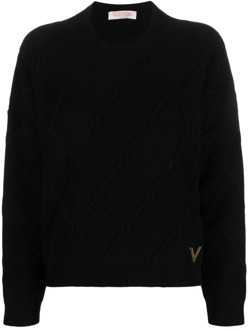 Valentino Round-neck Knitwear Valentino , Black , Dames - M