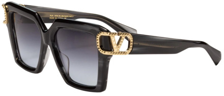 Valentino Swirl Light Gold Sunglasses Valentino , Black , Dames - 55 MM