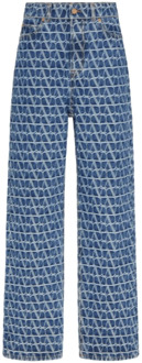 Valentino Wide Trousers Valentino , Blue , Dames - W26,W25