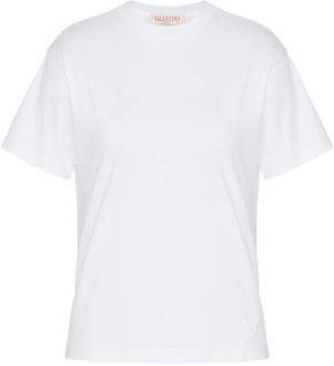 Valentino Witte Katoenen Crew Neck T-Shirt Valentino , White , Dames - L,M,S