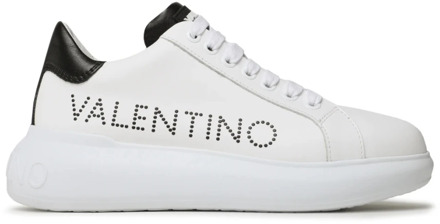 Valentino Witte Leren Sneakers met Logo Lettering Valentino , White , Heren - 42 Eu,44 Eu,41 Eu,45 EU