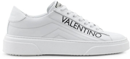Valentino Witte Leren Sneakers met Zijlogo Letters Valentino , White , Heren - 41 Eu,44 Eu,40 Eu,45 EU