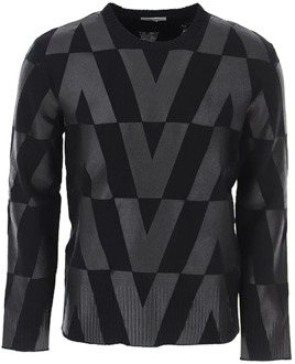 Valentino Wollen Logo Sweartshirt met Vlogo Detail Valentino , Multicolor , Heren - M,S