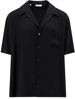 Valentino Zijden Toile Iconographe Overhemd Valentino , Black , Heren - L,M,S