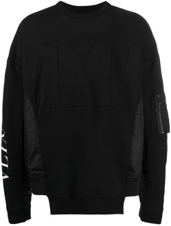 Valentino Zwarte Geëmbosseerde Sweatshirt voor Heren Valentino , Black , Heren