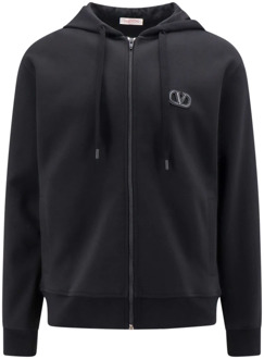 Valentino Zwarte hoodie met rits Valentino , Black , Heren - L,M,S