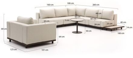 Vallon/Millor hoek loungeset 5-delig - Laagste prijsgarantie! Taupe