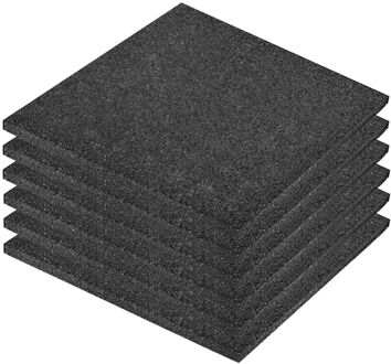 Valtegel 6 st 50x50x3 cm rubber zwart