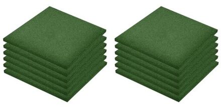 Valtegels 12 st 50x50x3 cm rubber groen Multikleur