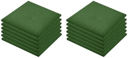 Valtegels 12 st 50x50x3 cm rubber groen