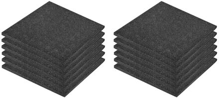 Valtegels 12 st 50x50x3 cm rubber zwart