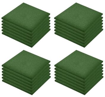 Valtegels 24 st 50x50x3 cm rubber groen Multikleur