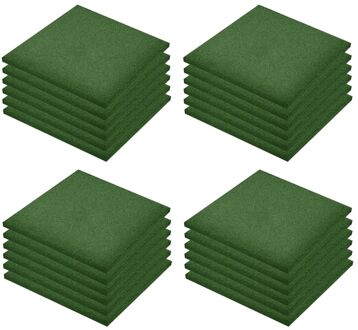 Valtegels 24 st 50x50x3 cm rubber groen