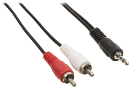 Valueline 3,5 mm naar RCA kabel 1,5 meter zwart