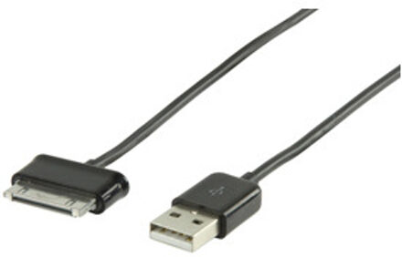 Valueline USB 2.0 A - 30pin datakabel 2,00 m zwart voor Samsung Tab