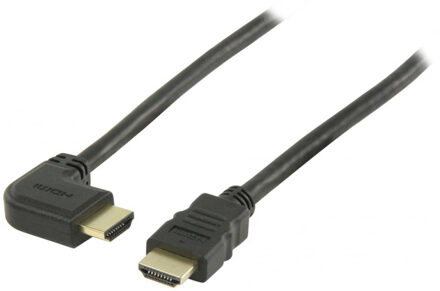 Valueline Valueline, High Speed HDMI Kabel met Ethernet HDMI connector - HDMI connector rechts gehoekt 2m (Zwart)