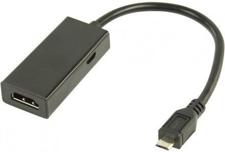Valueline VLMP39000B0.20 kabeladapter/verloopstukje USB B micro/HDMI Zwart