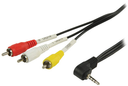 Valueline VLVB22400B10 3,5 mm Jack Av Kabel Mannelijk - 3x Rca Mannelijk 1,00 M Zwart